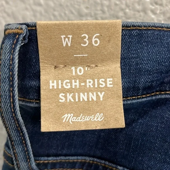 Madewell 10” High-Rise Skinny size 36 NWT - Picture 3 of 7